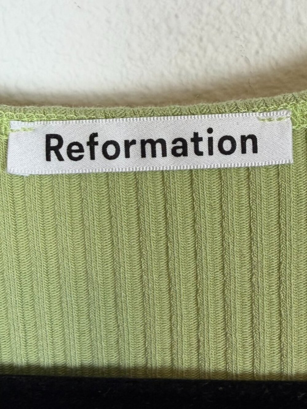 Reformation Sage Green Ribbed Racerback Maxi Dress Open Back Size L - Picture 11 of 13
